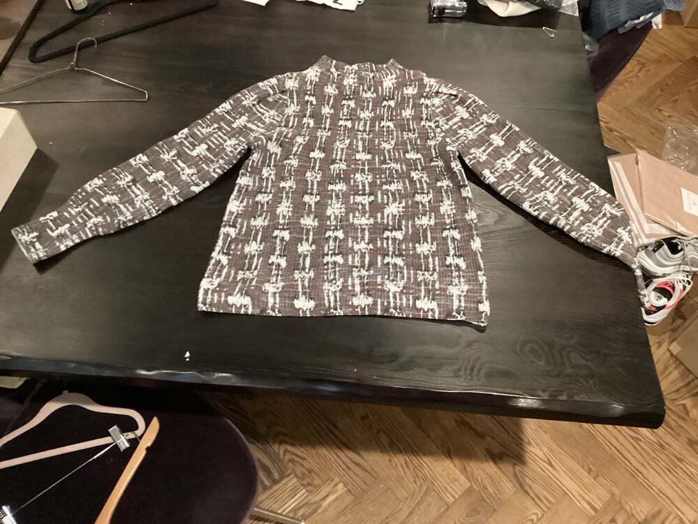 NWT! Nic + Zoe taupe tweed sweater / top Size L long sleeve multi color